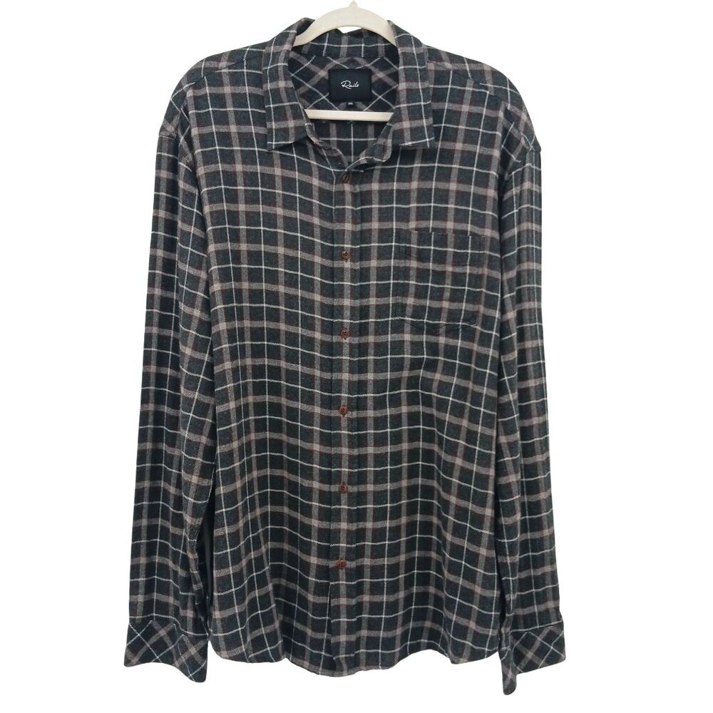 Rails Lennox Plaid Brushed Flannel Button Down Sh… - image 1
